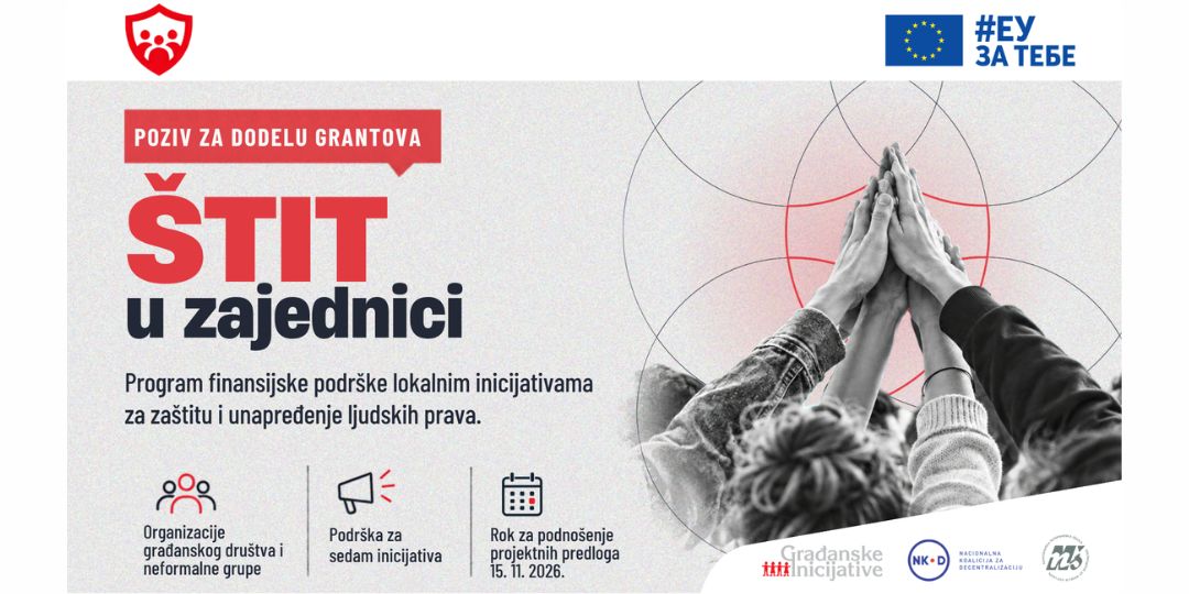 Otvoren poziv Programa finansijske podrške ŠTIT u zajednici!